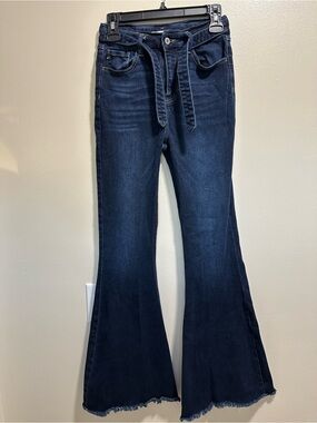 Women’s KanCan Flare High Rise Tie Belt Jean